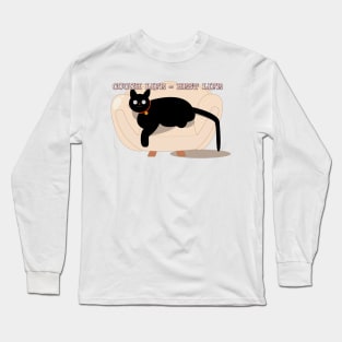 Couch life best life Lazy cat print design Long Sleeve T-Shirt